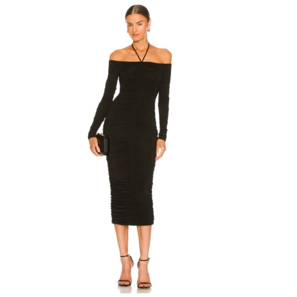 COPY - A.L.C. Avery Shirred Cocktail Dress in Black Size Medium